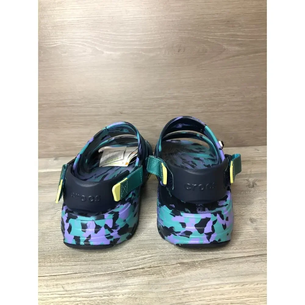 Crocs All Terrain Marbled Sandal Mens Size 14 Purple Green Blue 207888-4HQ